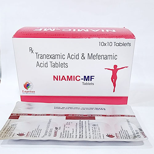 Product Name: Niamic MF, Compositions of Niamic MF are Tranexamic Acid Mefenamic Acid Tablets - Pride Pharma