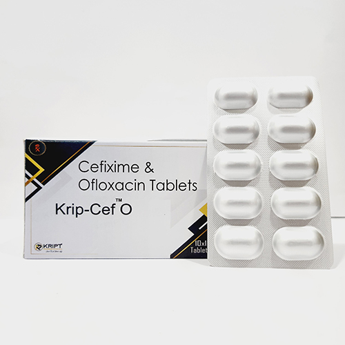 Product Name: Krip Cef O, Compositions of Krip Cef O are Cefixime & Ofloxacin tablets - Kript Pharmaceuticals