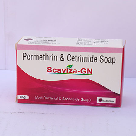 Product Name: Scaviza GN, Compositions of Scaviza GN are Permethrin & Cetrimide Soap - Eviza Biotech Pvt. Ltd