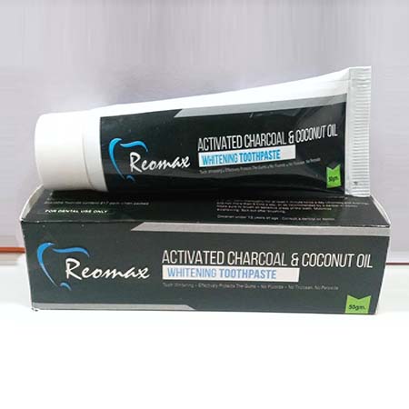 Product Name: Activated Charcoal and Coconut Oil, Compositions of Activated Charcoal and Coconut Oil are Whitening Toothpaste - Reomax Care
