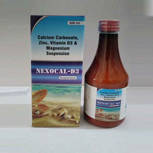 Product Name: Nexocal D3, Compositions of Nexocal D3 are Calcium Carbonate, Zinc, Vitamin D3 & Magnesium Suspension - Aman Healthcare