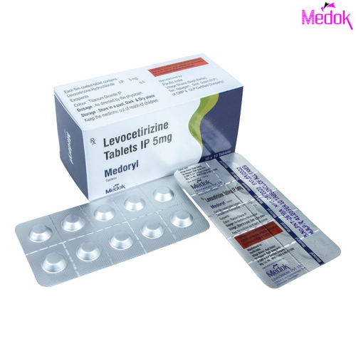 Product Name: Medoryl, Compositions of Medoryl are Levocetirizine Tablet IP 5mg - Medok Life Sciences Pvt. Ltd