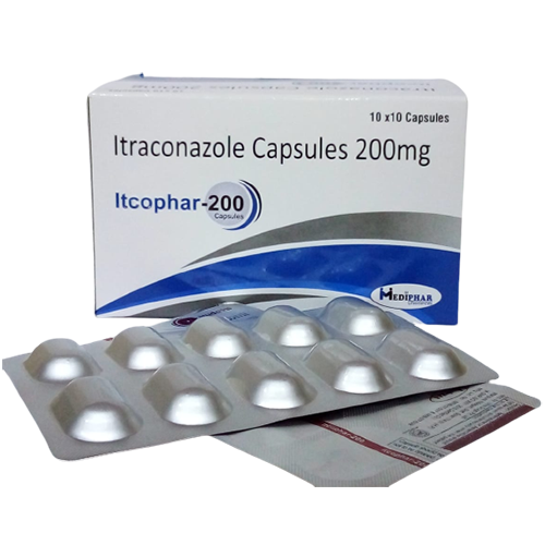 Product Name: Itcophar 200, Compositions of Itcophar 200 are Itraconazole Capsules 200 mg - Mediphar Lifesciences Private Limited