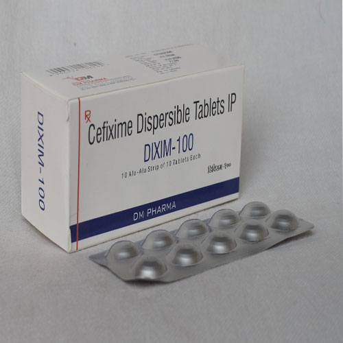 Product Name: Dixim 100, Compositions of Dixim 100 are Cefixime Dispersible - DM Pharma