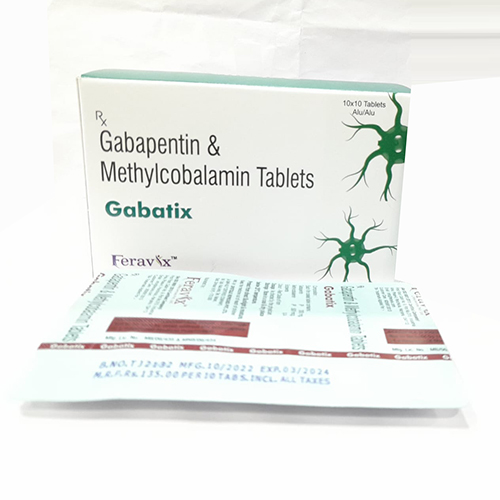 Product Name: Gabatix, Compositions of Gabatix are Methylcobalamin & Gabapentin Tablets - Feravix Lifesciences
