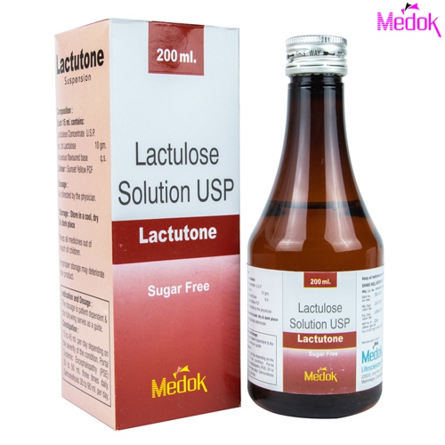 Product Name: Lactutone, Compositions of Lactutone are Lactulose solution USP  - Medok Life Sciences Pvt. Ltd