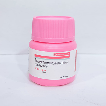 Product Name: Coni 2.6, Compositions of Coni 2.6 are Glycerine Trinitrate Controlled Release Tablets 2.6mg - Novalab Health Care Pvt. Ltd