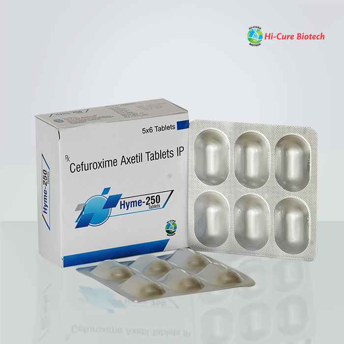 Product Name: HYME 250, Compositions of HYME 250 are CEFUROXIME AXETIL 250 MG - Reomax Care