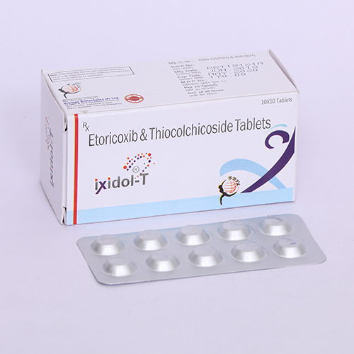Product Name: IXIDOL T, Compositions of IXIDOL T are Etoricoxib & Thiocolchicoside Tablets - Biomax Biotechnics Pvt. Ltd