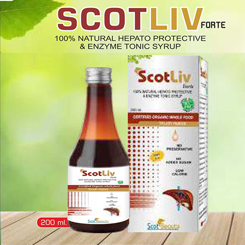 Product Name: Scotliv Forte, Compositions of Scotliv Forte are 100% Natural Hepato Protective & Enzyme Tonic Syrup - Pharma Drugs and Chemicals