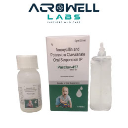 Product Name: Periclav 457, Compositions of Periclav 457 are Amoxicillin & Potassium Clavulanate Oral Suspension IP - Acrowell Labs Private Limited