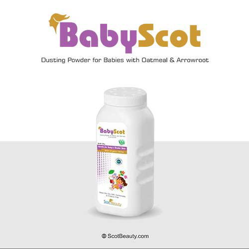 Product Name: BabyScot, Compositions of BabyScot are Dusting Powder For babbies with Oatmeal & Arrowroot - Pharma Drugs and Chemicals