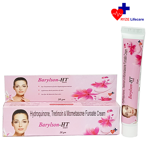 Product Name: Barylson HT, Compositions of Barylson HT are Hydroquinone, Tretinoin & Mometasone Furoate Cream  - Ryze Lifecare