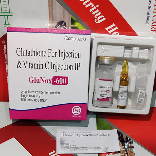 Product Name: GluNox 600, Compositions of GluNox 600 are Glutathione For Injection and Vitamin C Injection IP - C.S Healthcare