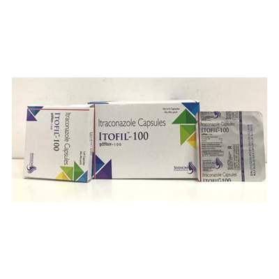 Product Name: Itofil 100, Compositions of Itofil 100 are ITRACONAZOLE -100 MG CAPSULE - Maksun Biotech Pvt. Ltd.