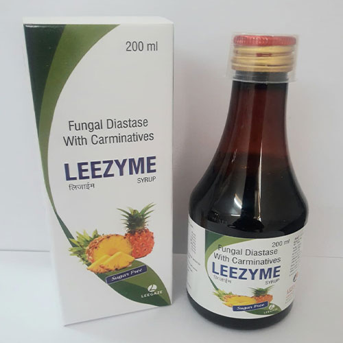 Product Name: Leezyme, Compositions of Leezyme are Fungal Diastase With Carminatives - Leegaze Pharmaceuticals Private Limited