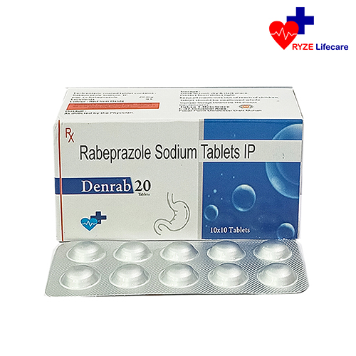 Product Name: Denrab 20, Compositions of Denrab 20 are Rabeprazole Sodium tablets  - Ryze Lifecare