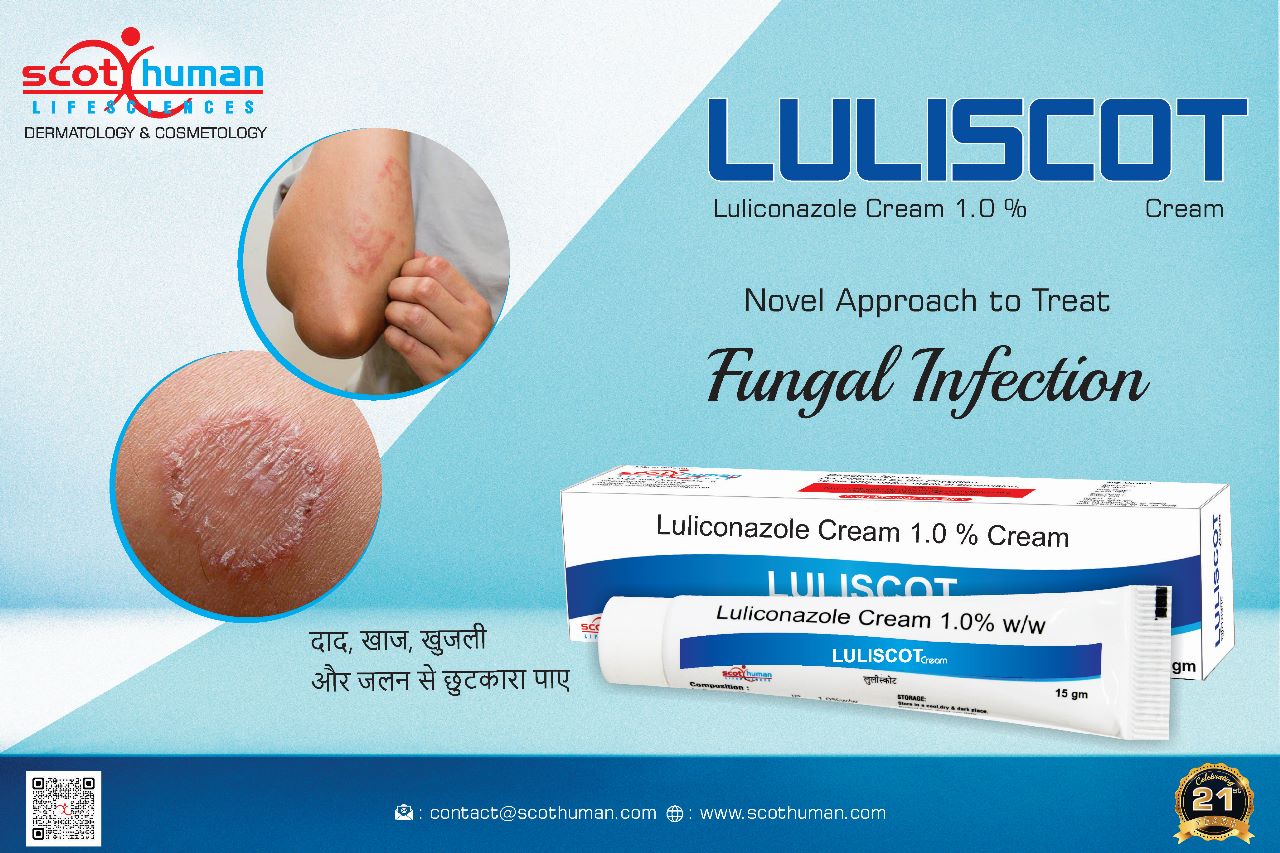 Product Name: Luliscot, Compositions of Luliscot are Luliconazole Cream 1.0% w/w - Pharma Drugs and Chemicals