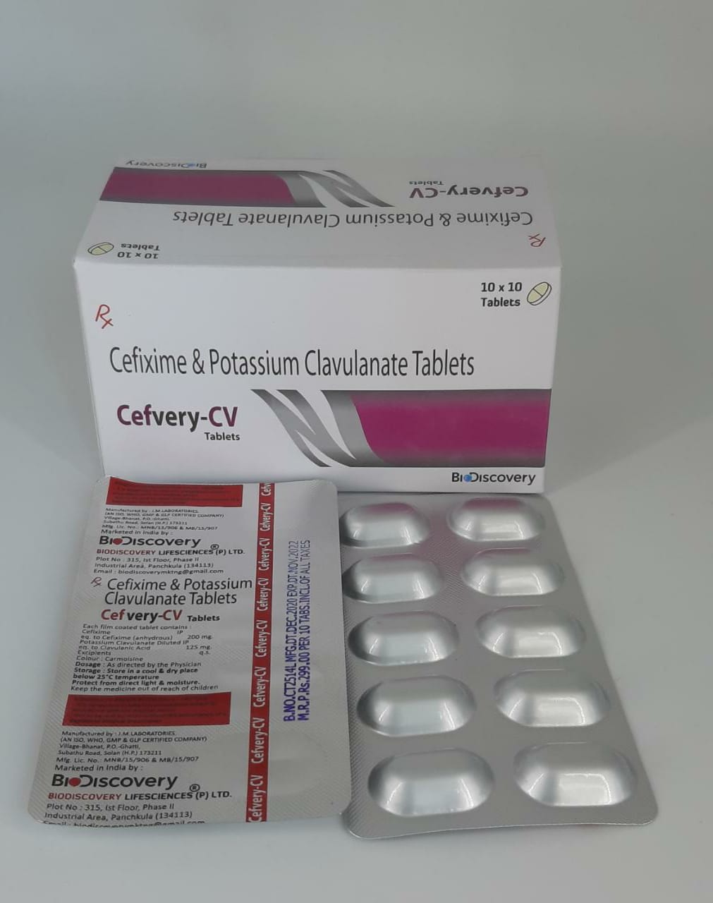 Product Name: Cefvery CV, Compositions of Cefvery CV are Cefixime & Potassium Clavulanate Tablets - Biodiscovery Lifesciences Pvt Ltd