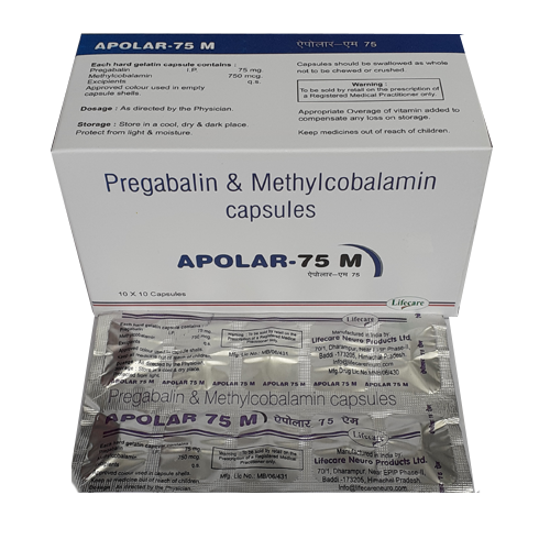 Product Name: Apolar 75M, Compositions of Apolar 75M are Pregabalin &  Methylcobalamin Capsules - Lifecare Neuro Products Ltd.