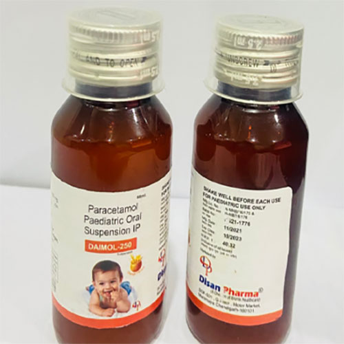 Product Name: Dimol 250, Compositions of Dimol 250 are Paracetamol Paediatric Oral Suspension - Disan Pharma