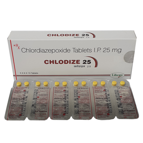 Product Name: Chlodize 25, Compositions of Chlodize 25 are Chlordiazepoxide Tablets IP 25mg - Lifecare Neuro Products Ltd.