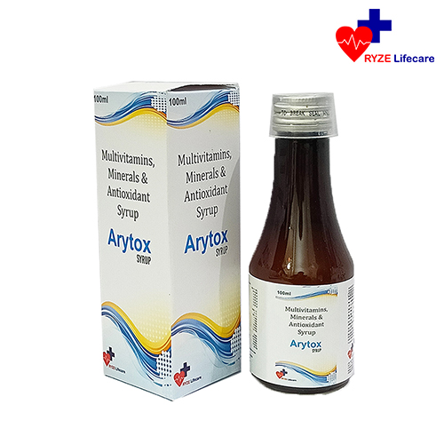 Product Name: ARYTOX SYRUP 100, Compositions of ARYTOX SYRUP 100 are Multivitamins, Minerals & Antioxidant Syrup - Ryze Lifecare
