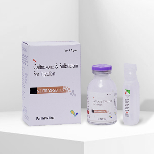 Product Name: Veltrax SB 1.5, Compositions of Veltrax SB 1.5 are Ceftriaxone and Sulbactam for Injection - Velox Biologics Private Limited