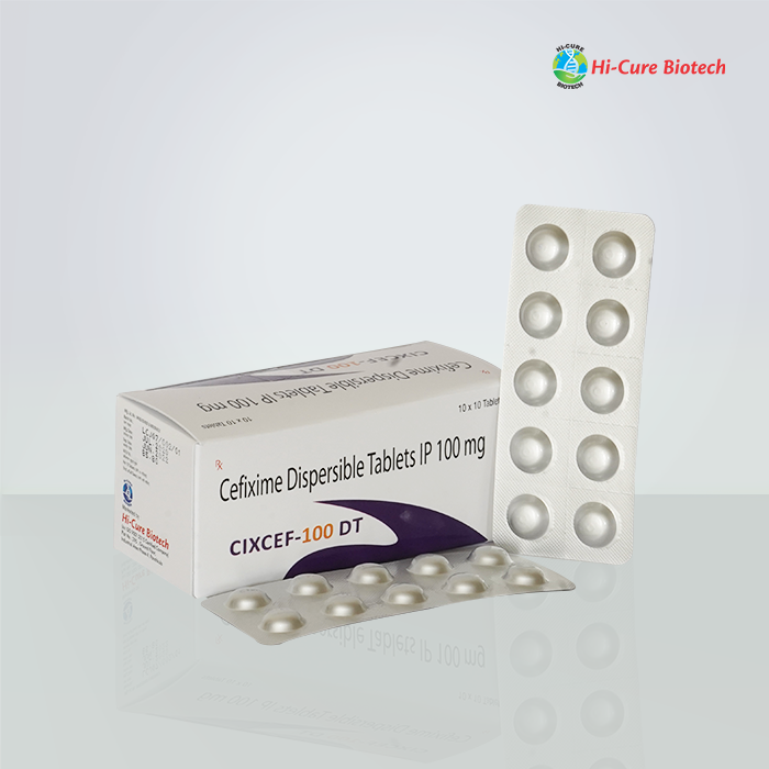 Product Name: CIXCEF 100DT, Compositions of CIXCEF 100DT are CEFIXIME 100 MG DISPERSIABLE TABLETS - Reomax Care