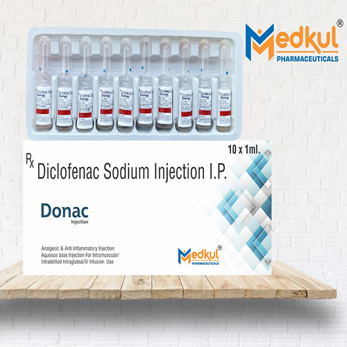 Product Name: Donac, Compositions of Donac are Diclofenac Sodium Injection IP - Medkul Pharmaceuticals