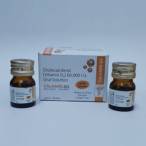 Product Name: Calhard D3, Compositions of Calhard D3 are Cholecalciferol (Vitamin D3) 60,000 I.U. Oral Solution - WHC World Healthcare