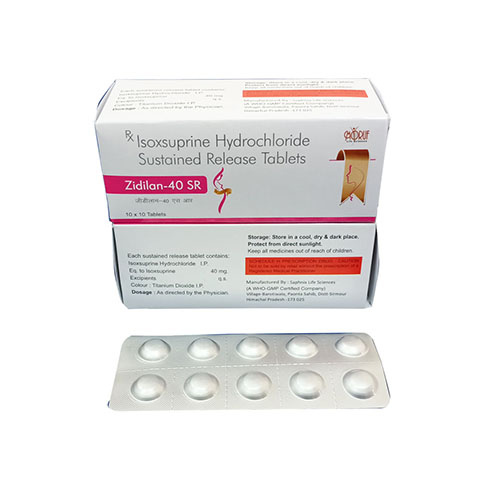 Product Name: Zidilan 40 Sr, Compositions of Zidilan 40 Sr are Isoxsuprine Hydrochloride Sustained Release Tablets  - Arlak Biotech
