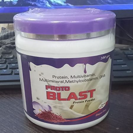 Product Name: Proto Blast, Compositions of Proto Blast are Protien,Multivitamin,Multimineral,Methylcobalamin,DHA  - Triglobal Lifesciences (opc) Private Limited