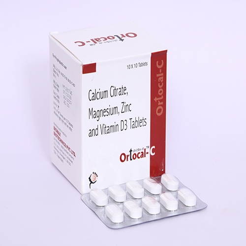 Product Name: ORTOCAL C, Compositions of ORTOCAL C are Calcium Citrate, Nagnesium, Zinc and Vitamin D3  Tablets - Biomax Biotechnics Pvt. Ltd