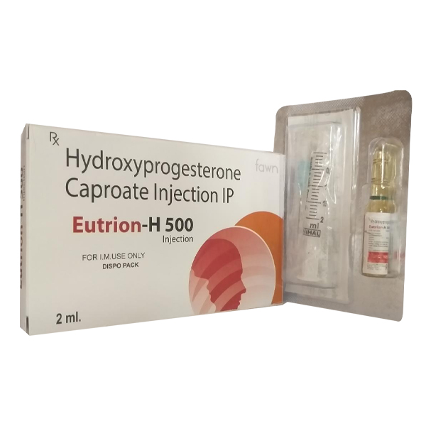 Product Name: EUTRION H 500, Compositions of EUTRION H 500 are Hydroxyprogesterone Caproate 500 mg - Fawn Incorporation