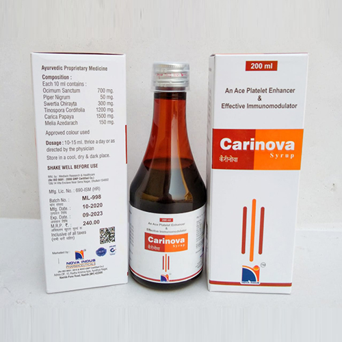 Product Name: Carinova, Compositions of Carinova are An Ace Platelet Enhancer - Nova Indus Pharmaceuticals