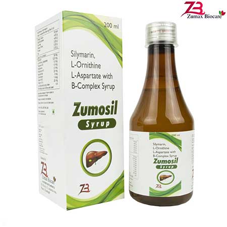 Product Name: Zumosil, Compositions of are Silymarine, L-Ornithine,L-Asparate with B-Complex Syrup - Zumax Biocare