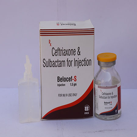 Product Name: Belocef S, Compositions of Belocef S are Ceftriaxone & Sulbactam For Injection - Eviza Biotech Pvt. Ltd