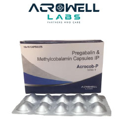 Product Name: Acrocob P, Compositions of Acrocob P are Pregabalin and Methylcobalmin Capsules IP - Acrowell Labs Private Limited