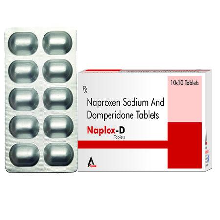 Product Name: Naplox D, Compositions of Naplox D are Naproxen Sodium And Domperidone Tablets - Alencure Biotech Pvt Ltd
