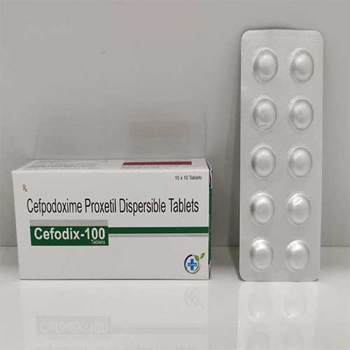 Product Name: Cefodix 100, Compositions of Cefodix 100 are Cefpodoxime Proxtil Dispersible Tablets IP - Caddix Healthcare