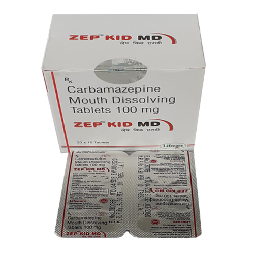 Product Name: Zepkid MD, Compositions of Zepkid MD are Carbomazepine Mouth Dissolving Tablets 100mg - Lifecare Neuro Products Ltd.