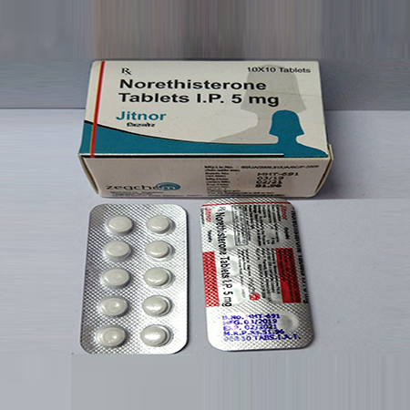 Product Name: Jitnor, Compositions of Jitnor are Norethisterone Tablets I.P. 5 mg - Zegchem