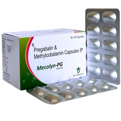 Product Name: Mecolyn PG, Compositions of Mecolyn PG are Pregabalin and Methylcobalamin Capsules IP - Glenvox Biotech Private Limited