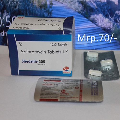 Product Name: Shedzith 500, Compositions of Shedzith 500 are Azithromycin - Shedwell Pharma Private Limited