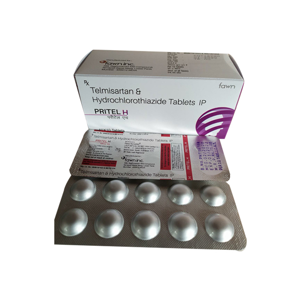 Product Name: PRITEL H, Compositions of PRITEL H are Telmisartan 40 mg + Hydrochlorothiazide 12.5 mg. - Fawn Incorporation
