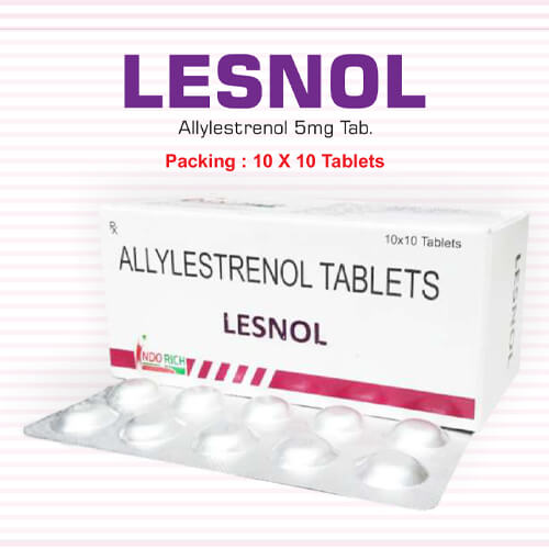 Product Name: Lesnol, Compositions of Lesnol are Allylestrenol Tablets - Pharma Drugs and Chemicals