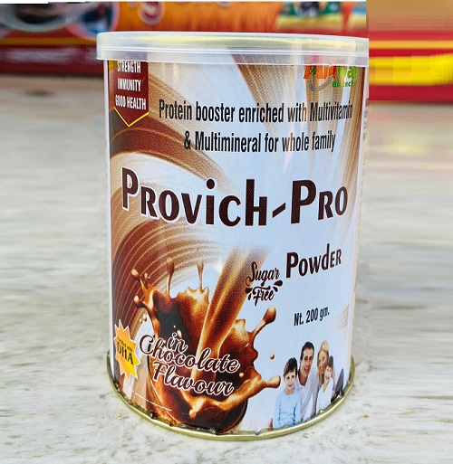 Product Name: Provich Pro, Compositions of Provich Pro are Protien Booster Enriched with Multivitamin & Multimineral  for whole Family - Aidway Biotech