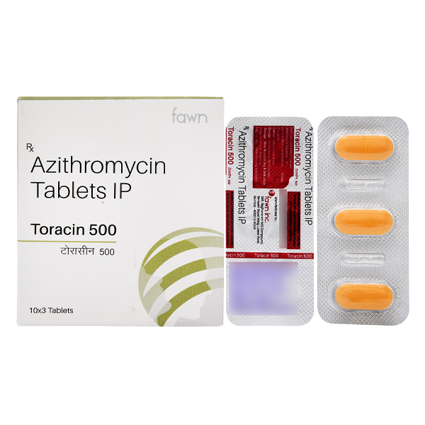 Product Name: TORACIN 500, Compositions of Azithromycin 500 mg. are Azithromycin 500 mg. - Fawn Incorporation