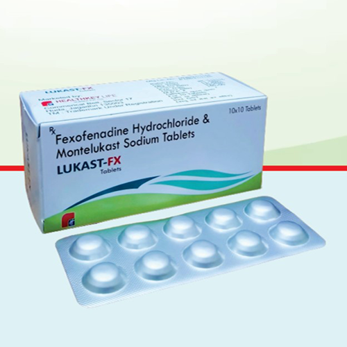 Product Name: LUKAST FX, Compositions of LUKAST FX are Fexofenadine Hydrochloride & Montelukast Sodium Tablets  - Healthkey Life Science Private Limited